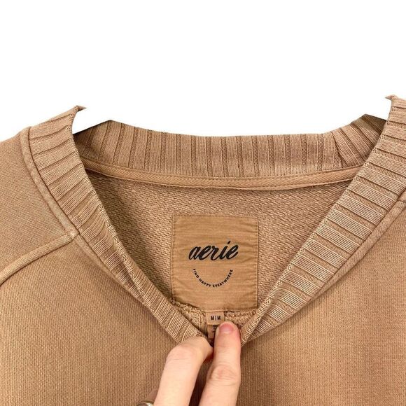 Aerie boxy oversized sweatshirt top Size M caramel camel brown - Picture 3 of 7